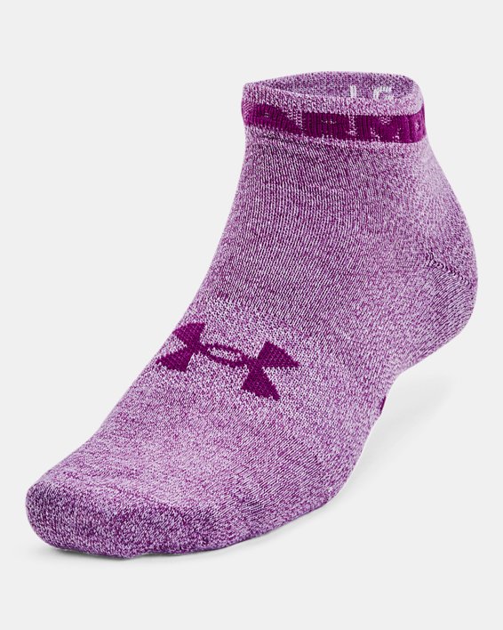 Unisex UA Essential Low Cut Socks 3-Pack in Purple image number 1